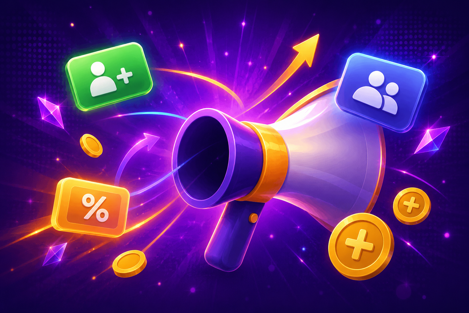 FoxBets affiliate megaphone and floating coins